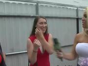 Amateur Girls Flashing Pussy During Money Talks Stunt